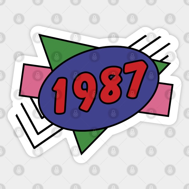 Year 1987 Retro 80s Graphic Sticker by ellenhenryart